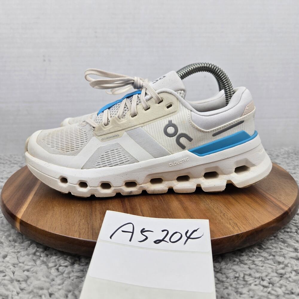 On Running Women 6.5 Cloudrunner 2 White Horizon Athletic Lifestyle Running Shoe